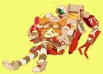  bandaid bandaid_on_face borderlands borderlands_2 deathtrap gaige goggles mecha motune_(ukraine) orange_hair prosthesis sleeping twintails 