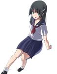  black_hair flower hair_flower hair_ornament highres long_hair sakugawa_school_uniform saten_ruiko school_uniform serafuku shiratori_serano sitting skirt to_aru_kagaku_no_railgun to_aru_majutsu_no_index 