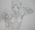  1girl animal_ears artist_request cat_ears highres paws sandra_hoffman solo terra_formars translation_request 