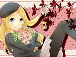  beret blonde_hair blue_eyes bouquet flower frenda_seivelun hat long_hair pantyhose saya_(shezo515) solo to_aru_kagaku_no_railgun to_aru_majutsu_no_index 