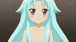  1boy 1girl animated animated_gif aqua_hair haiyore!_nyaruko-san long_hair lowres nude shantak_(nyaruko-san) yasaka_mahiro 