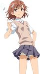  artist_request brown_eyes brown_hair coin electricity highres misaka_mikoto school_uniform short_hair skirt to_aru_majutsu_no_index 