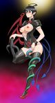  asymmetrical_wings black_hair breasts cameltoe cosine dildo fat_mons houjuu_nue large_breasts nipples red_eyes ribbon short_hair smile solo thighhighs touhou wings 