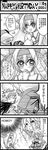  2boys 4koma animal_ears animal_hood bell blazblue blood blush blush_stickers bow cat cat_ears cat_hood cat_tail closed_eyes comic crying crying_with_eyes_open eyepatch gloves greyscale haiero hair_bow hairband heart heart-shaped_pupils highres hood jacket jubei_(blazblue) long_hair low-tied_long_hair monochrome multiple_boys multiple_tails open_mouth platinum_the_trinity quad_tails ragna_the_bloodedge ribbon skirt smile streaming_tears symbol-shaped_pupils tail teardrop tears translation_request twintails two_side_up very_long_hair 