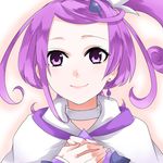  bad_id bad_pixiv_id cape choker cure_sword dokidoki!_precure earrings hair_ornament hairclip jewelry kenzaki_makoto lowres magical_girl nakaya_106 precure purple_eyes purple_hair smile solo spade_hair_ornament white_choker 