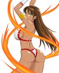  1girl ass breasts brown_hair green_eyes large_breasts looking_at_viewer looking_back ml solo tyris_flare 