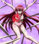  angry bandage bra breasts green_eyes harem_outfit high_school_dxd highres large_breasts long_hair panties red_hair rias_gremory solo underwear very_long_hair 