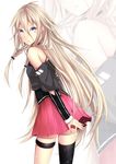  bad_id bad_pixiv_id bare_shoulders blonde_hair blue_eyes braid choker highres ia_(vocaloid) long_hair looking_at_viewer off_shoulder sawao_(kenban2) single_thighhigh skirt solo thigh_strap thighhighs twin_braids vocaloid zoom_layer 