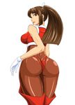  1girl ass breasts brown_hair character_request huge_ass large_breasts ml simple_background solo source_request 