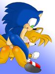  all_fours anal anal_penetration anthro anus backsack balls blush butt canine cum cum_in_ass cum_inside doggystyle duo fox from_behind gay hedgehog jetfrozen male mammal miles_prower nude penetration penis sega sex sonic_(series) sonic_team sonic_the_hedgehog tails 