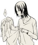  after_bath bad_id bad_pixiv_id christa_renz clothes_pull electric_flower freckles hair_down monochrome multiple_girls shingeki_no_kyojin short_hair towel wet ymir_(shingeki_no_kyojin) 