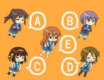  asahina_mikuru bust_chart genderswap genderswap_(mtf) innocent_key kita_high_school_uniform koizumi_itsuki_(female) kyonko multiple_girls nagato_yuki pantyhose parody school_uniform suzumiya_haruhi suzumiya_haruhi_no_yuuutsu 