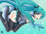  aqua_eyes aqua_hair boots hatsune_miku long_hair panties solo striped striped_panties thigh_boots thighhighs twintails underwear very_long_hair vocaloid zero1 