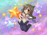  brown_eyes brown_hair clannad hat hikarizaka_private_high_school_uniform ibuki_fuuko long_hair narimiya_momone pantyhose party_hat school_uniform solo starfish 