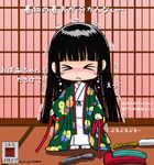  &gt;_&lt; :&lt; artist_request bangs black_hair blunt_bangs chibi closed_eyes enma_ai hime_cut japanese_clothes jigoku_shoujo kimono long_hair solo tears 
