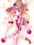  beryl_benito boots bow calligraphy_brush child fantasy hat knee_boots koto_(colorcube) paintbrush pink_bow tales_of_(series) tales_of_hearts thighhighs witch_hat 