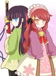  7th_dragon 7th_dragon_(series) character_request japanese_clothes kimono purple_hair red_hair redhead ry sega sword weapon 