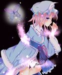  bad_id bad_pixiv_id bug butterfly hat insect mizuki_(tamago) pink_hair purple_eyes saigyouji_yuyuko short_hair solo touhou 