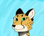 anthro ari-cheetah ari_(ari-cheetah) black_ears cheetah digital_drawing_(artwork) digital_media_(artwork) felid feline female fur green_eyes headshot_portrait hi_res icon looking_at_viewer mammal portrait solo spots three-quarter_portrait yellow_body yellow_fur