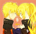  1boy 1girl asymmetrical_docking bad_id bad_pixiv_id blonde_hair blue_eyes breast_press breasts dual_persona genderswap genderswap_(mtf) kimidake large_breasts long_hair naruko naruto naruto_(series) uzumaki_naruto 