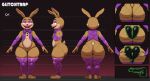 2025 5_fingers absurd_res anthro anus armwear backsack balls big_butt black_eyebrows black_nose bootydox bow_tie buckteeth butt circumcised clothing english_description erection eyebrows eyelashes featureless_crotch fingers five_nights_at_freddy&#039;s:_help_wanted front_view genitals glitchtrap hi_res humanoid_genitalia humanoid_penis lagomorph legwear leporid long_ears male mammal model_sheet open_mouth penis pink_eyes purple_armwear purple_bow_tie purple_clothing purple_eyelids purple_legwear purple_topwear purple_vest rabbit rear_view side_view small_tail smile solo star_pattern stitch_(sewing) tail teeth thick_thighs topwear vest whiskers