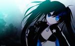  bikini_top black_hait black_rock_shooter blue_fire chain kuroi_mato star tagme tree twin_tails 