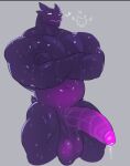 2025 anthro balls barazoku big_balls big_imp big_muscles big_penis biped bodily_fluids crossed_arms dragon erection european_mythology foreskin genital_fluids genitals glans grove_(game) horn humanoid_genitalia humanoid_penis leaking_precum male male_anthro markusd muscular muscular_anthro muscular_male mythological_creature mythological_scalie mythology nude_anthro nude_male penis precum scalie solo sweat sweaty_body western_dragon