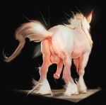 64k absurd_res animal_genitalia animal_penis anus balls black_background blonde_hair equid equine equine_genitalia equine_penis erection feathering feral fluffy fluffy_tail fur genitals hair hi_res hooves long_hair male mammal medial_ring penis pink_penis puffy_anus quadruped simple_background solo tail warm_lighting white_body white_fur