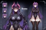  1girl animal_ear_fluff animal_ears armor artist_name bimten black_garter_straps black_leotard black_nails black_thighhighs blush breasts broken_horn cat_ears character_name closed_mouth covered_navel garter_straps gauntlets glasses hand_on_own_hip highres horns indie_virtual_youtuber leotard long_hair multiple_expressions official_alternate_hair_length official_alternate_hairstyle open_mouth pink_eyes pink_horns pointy_ears purple_hair short_hair smile teeth thighhighs upper_teeth_only virtual_youtuber vixylseijin 