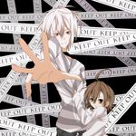  1girl accelerator bloody_moon brown_hair caution_tape keep_out last_order red_eyes to_aru_majutsu_no_index white_hair 