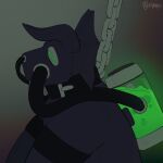 1:1 2025 anthro biped chain_collar collar dragon european_mythology gas_mask hi_res kinktober_2025 male male_anthro mask mythological_creature mythological_scalie mythology rynnks scalie solo tube western_dragon wyvern