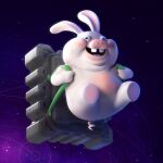 2022 3d_(artwork) adobe_photoshop_(artwork) ambiguous_gender anthro arms_bent autodesk_maya_(artwork) blue_eyes blue_tongue buckteeth carrying_another chubby_cheeks colored cosmic_background crossover curled_tail digital_media_(artwork) double_chin duo english_description featureless_crotch featureless_legs fur grey_body hi_res hybrid lagomorph larger_anthro larger_male light lighting long_ears male male_anthro mammal mario_plus_rabbids_sparks_of_hope midair mitten_hands multicolored_body no_eyebrows no_pupils noseless nude_anthro nude_male obese obese_anthro obese_male official_art open_mouth open_smile overweight overweight_anthro overweight_male pawpads purple_background rabbid raving_rabbids rayman_(series) shaded simple_background size_difference smaller_ambiguous smile smiling_at_viewer space space_background squasher_(mario_plus_rabbids) star suid suine sus_(pig) tail tan_eyelids tan_inner_ear tan_pawpads teeth thwomp tongue two_tone_body ubisoft white_body white_fur white_tail yves_barthez