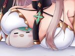  aia_amare aiadmirer_(aia_amare) artist_request beak breast_focus breast_rest breasts breasts_on_head breasts_on_table cleavage comfy head_out_of_frame highres large_breasts meme misanay1_breast_rest_(meme) nijisanji nijisanji_en official_alternate_costume virtual_youtuber 