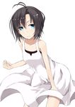  antenna_hair bad_id bad_pixiv_id black_hair blue_eyes dress ice_(doragon) idolmaster idolmaster_(classic) idolmaster_2 kikuchi_makoto short_hair solo 