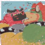 anthro arm_hair armband barazoku beard black_body black_fur blush bodily_fluids body_hair bowser bracelet chest_hair crossover duo english_text facial_hair fangs felid feline french_kissing fur generation_7_pokemon green_body green_scales grey_body grey_fur hi_res horn incineroar jewelry kiss_mark kissing koopa male male/male mammal mario_bros muscular muscular_anthro muscular_male nintendo nude pantherine pokemon pokemon_(species) red_body red_fur reptile saliva scales scalie spiked_armband spiked_bracelet spikes teeth text tiger tongue tongue_out yellow_body yellow_scales zordykeaboo