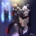 against_surface against_wall alley anthro balls being_watched canid canid_demon canine demon duo eyes_closed female genitals hellaverse hellhound helluva_boss hi_res looking_at_another loona_(helluva_boss) male male/female mammal maverick_(lonekeith) moan mythological_canine mythological_creature mythology open_mouth penetration penile penile_penetration penis_in_vagina public public_sex sex standing standing_sex vaginal vaginal_penetration vixvixart