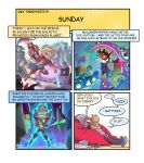 2021 3_toes 4_arms 4_panel_comic 7_eyes absurd_res alien ambiguous_gender avian bandage bandaged_leg battle beak beard belt belt_buckle bent_leg bird black_bottomwear black_clothing black_eyes black_eyewear black_mask black_pants black_sunglasses black_top_hat blonde_beard blonde_eyebrows blonde_facial_hair blonde_hair blue_body blue_clothing blue_feathers blue_footwear blue_gums blue_hair blue_hat blue_headwear blue_sclera blue_skin blue_socks blue_tongue boots bottomwear brown_boots brown_clothing brown_footwear buckle cellphone cheek_spots chubby_cheeks clenched_teeth clothed clothed_female clothed_human clothed_humanoid clothed_male clothing colored comic container controller crown crumbs cup derp_eyes dialogue digital_media_(artwork) dot_eyes dress dual_wielding electricity electricity_manipulation electronics elemental_manipulation empty_eyes english_description english_text eyebrows eyelashes eyes_closed eyewear fabio_pochet fabio_pochet_(character) facial_hair feathers feet female feral flippers fool&#039;s_hat footwear frown fully_clothed fully_clothed_human fully_clothed_male game_controller gloves glowing glowing_body green_belt green_body green_clothing green_feet green_hat green_headwear green_sclera grey_clothing grey_eyes grey_sweater grey_topwear group gums gun hair handwear hat headgear headwear hi_res holding_cellphone holding_gun holding_melee_weapon holding_object holding_phone holding_polearm holding_ranged_weapon holding_scythe holding_sword holding_weapon human humanoid humanoid_pointy_ears larger_ambiguous larger_female larger_humanoid laser light lighting limbless lips long_tongue looking_at_viewer machine male mammal melee_weapon midair mismatched_socks monocle monster mouthless multi_arm multi_eye multi_limb multicolored_body multicolored_feathers multicolored_skin noseless obese obese_female obese_humanoid on_call open_frown open_mouth orange_clothing orange_hat orange_headwear overweight overweight_female overweight_humanoid pants penguin phone plate pointy_ears polearm princess protecting purple_body purple_clothing purple_dress purple_lips purple_skin ranged_weapon real_world red_sclera red_tongue robot rock royalty scythe shaded sharp_teeth shoes shooting_gun shoulder_bag shuriken simple_eyes sitting_on_bean_bag size_difference slashing smaller_feral smaller_human smaller_male socks speech_bubble spelling_error spilled_drink standing sunglasses superhero sweater sword tan_body tan_skin teeth tentacles text text_box thick_eyebrows throwing_knife title toes tongue topwear treads two_tone_body two_tone_feathers unknown_species weapon white_clothing white_gloves white_handwear worried_look yellow_beak