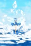  absurdres barefoot cirno highres ice panties rai_(3stone) solo tears touhou underwear water wings 