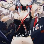  album_cover armpits barbed_wire blood braid cover cuts head_out_of_frame injury izayoi_sakuya knife midriff multiple_girls navel parody purple_hair remilia_scarlet short_hair silver_hair touhou twin_braids x_japan yuri yuuki_eishi 