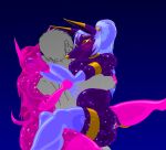 animate_inanimate balloon big_breasts breasts butt butt_grab canid canine canis cuddling female fox group hand_on_butt huge_breasts human inflatable jackal living_balloon living_inflatable male mammal thatwasunfortunate trio