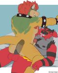 anal anal_penetration anthro arm_hair armband armpit_hair balls barazoku bed black_body black_fur blush body_hair bowser bracelet chest_hair crossover duo erection facial_hair fangs felid feline fur furniture generation_7_pokemon genitals green_body green_scales grey_body grey_fur hi_res horn humanoid_genitalia humanoid_penis incineroar internal jewelry koopa leg_hair male male/male mammal mario_bros muscular muscular_anthro muscular_male nintendo nipples nude pantherine pecs penetration penile penis pokemon pokemon_(species) red_body red_fur reptile scales scalie smile spiked_armband spiked_bracelet spikes stripes teeth text tiger tongue tongue_out yellow_body yellow_scales zordykeaboo