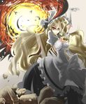  bad_id bad_pixiv_id blonde_hair bonnet braid breasts cleavage explosion gloves invincible_marisa kirisame_marisa long_hair medium_breasts new_super_marisa_land solo touhou urimono yellow_eyes 