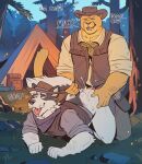 2025 all_fours anal anal_penetration anthro anthro_on_anthro anthro_penetrated anthro_penetrating anthro_penetrating_anthro bag black_body black_fur bodily_fluids bottomless bottomless_anthro bottomless_male camping canid canine canis chaps clothed clothing collared_shirt cougar countershade_face countershade_neck countershade_torso countershading cowboy_hat cum cum_in_ass cum_inside doggystyle domestic_dog duo english_text eyes_closed felid feline from_behind_position fucked_silly fur furgonomic_headwear furgonomics genital_fluids gol1ath gun hat headgear headwear hi_res holding_tail kerchief leaking_cum male male/male male_anthro male_penetrated male_penetrating male_penetrating_male mammal muscular muscular_anthro muscular_male open_mouth outside partially_clothed partially_clothed_anthro partially_clothed_male penetration penile penile_penetration penis_in_ass plant ranged_weapon sex shirt tail tan_body tan_fur tent text tongue tongue_out topwear tree vest weapon white_body white_fur