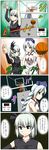  4koma basketball comic highres konpaku_youmu multiple_girls seren_(staphy) touhou translation_request uniform yagokoro_eirin 