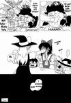  comic dos_(james30226) greyscale hakurei_reimu hard_translated in_the_face kirisame_marisa kotatsu monochrome multiple_girls punching source_request table touhou translated yukkuri_shiteitte_ne 