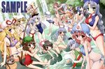  adapted_costume akou_roushi alice_margatroid animal_ears barefoot bikini black_hair blonde_hair blue_eyes blue_hair bow braid breasts brown_eyes brown_hair bunny_ears cat_ears cat_tail chen cleavage clothes_theft doll everyone fish fishing_rod fujiwara_no_mokou ghost green_eyes green_hair hair_bow hair_ribbon hat houraisan_kaguya imperishable_night inaba_tewi jpeg_artifacts kamishirasawa_keine konpaku_youmu konpaku_youmu_(ghost) large_breasts letty_whiterock lily_white long_hair lunasa_prismriver lyrica_prismriver matching_shanghai medium_breasts merlin_prismriver multiple_girls multiple_tails mystia_lorelei navel nose_bubble one-piece_swimsuit perfect_cherry_blossom pink_hair pot red_eyes reisen_udongein_inaba ribbon river saigyouji_yuyuko sample shanghai_doll short_hair side-tie_bikini silver_hair sitting sleeping small_breasts smile swimsuit swimsuit_theft tail theft touhou water wings wriggle_nightbug yagokoro_eirin yakumo_ran yakumo_yukari yellow_eyes 