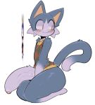 animal_crossing anthro big_penis blue_body blue_fur blush blush_stickers bottomless clothed clothing domestic_cat felid feline felis femboy fur genitals half-erect huge_penis humanoid_genitalia humanoid_penis kneeling male mammal nintendo penis red_eyes rover_(animal_crossing) shiyaa_stuff simple_background solo tail thick_thighs white_background wide_hips