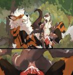 ahegao anthro anthro_on_feral anus arcanine bestiality binturong bodily_fluids breasts cooper_mordaut cum cum_in_vagina cum_inside domestic_ferret drooling duo excessive_cum excessive_genital_fluids eyewear feral fricker generation_1_pokemon genital_fluids genitals glasses hi_res hybrid knot knotted_penis looking_pleasured male male/male mammal mustelid musteline nintendo nipples penetration penis piggy_noah pokemon pokemon_(species) saliva tongue tongue_out true_musteline tummy_nipples vaginal vaginal_penetration viverrid weasel