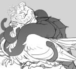 arm_hair avian avian_taur body_hair breasts cephalopod_merfolk digital_media_(artwork) duo feathered_wings feathers female kiss_on_lips lucius_(starfleetrambo) male male/female marine merfolk nipples siren sketch split_form starfleetrambo taur tentacles wings