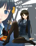  akiyama_mio black_eyes black_hair elsen guitar instrument k-on! long_hair pantyhose school_uniform solo zoom_layer 